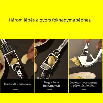 Többfunkciós fokhagymaprés és hámozó, kézi szeletelő és törő fokhagyma, alumíniumötvözet
