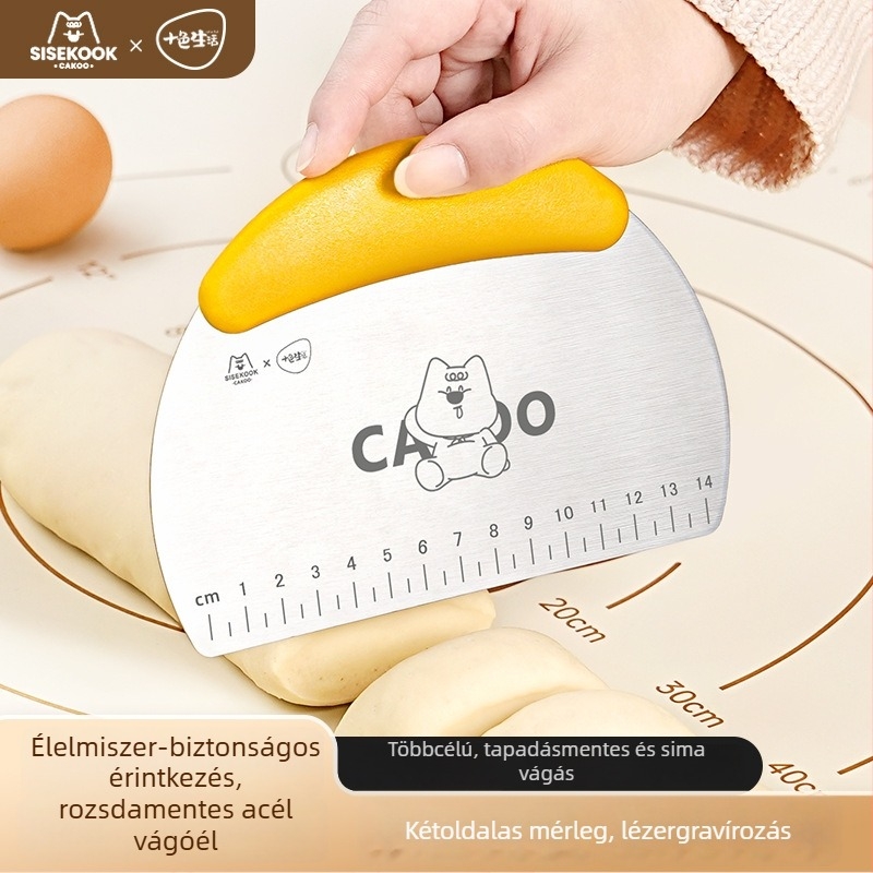 Cakoo Rozsdamentes acél tésztavágó és kaparó – ideális a tészta, krém és torta készítéséhez; spatula lekvárhoz