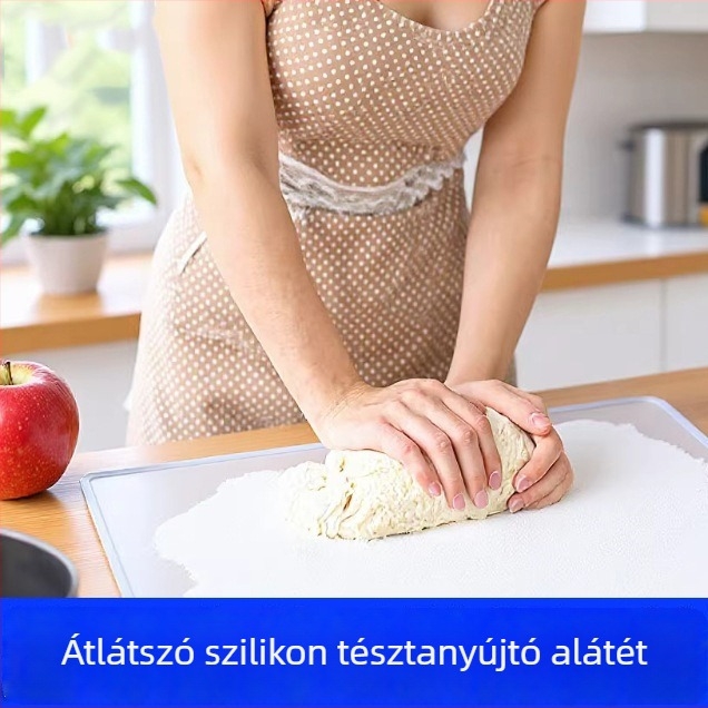 Átlátszó szilikon gyúró- és nyújtó matrac, szivárgásmentes éllel, élelmiszer-minőségű szilikon