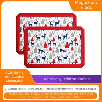 Téglalap alakú szilikon sütőmatrac, nem tapadó felülettel a tészta nyújtásához, üvegszálas bevonattal; méretek 40×30 cm, 30×21 cm és 50×40 cm.
