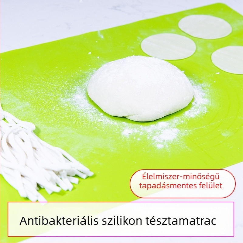 Élelmiszer-minőségű szilikon tészta dagasztó alátét, nagy méretű, csúszásmentes sík felülettel, tészta és süteményekhez