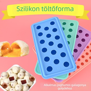 Szilikonból készült forma folyékony centrummal rendelkező holdtortákhoz és töltött tangyuánokhoz, fedéllel, tapadásmentes