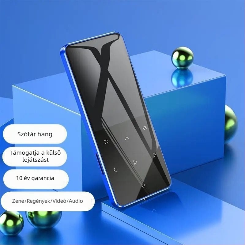 Bluetooth MP4 lejátszó érintőképernyővel, kompakt MP3 lejátszó, Walkman-stílusú P3, e-könyv olvasó, USB