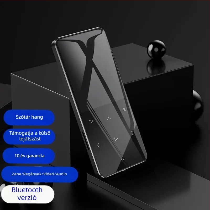 Bluetooth MP4 lejátszó érintőképernyővel, kompakt MP3 lejátszó, Walkman-stílusú P3, e-könyv olvasó, USB