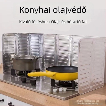 Gáztűzhelyhez készült alumíniumfóliás olajfröccsenés‑védő, háztartási konyhai szigetelőlap, többfunkciós