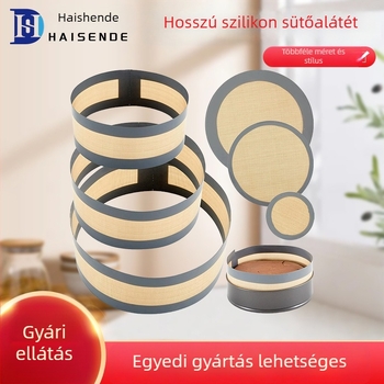 FCM tanúsítvánnyal rendelkező hosszú szilikon sütőmat hosszú tepsikhez és serpenyőkhez, rugós rendszerrel
