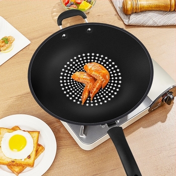 Star Brick tapadásmentes serpenyő, sík aljzatú, többfunkciós, füstmentes főzés, indukciós és gáztűzhelyhez kompatibilis, nyom nélkül
