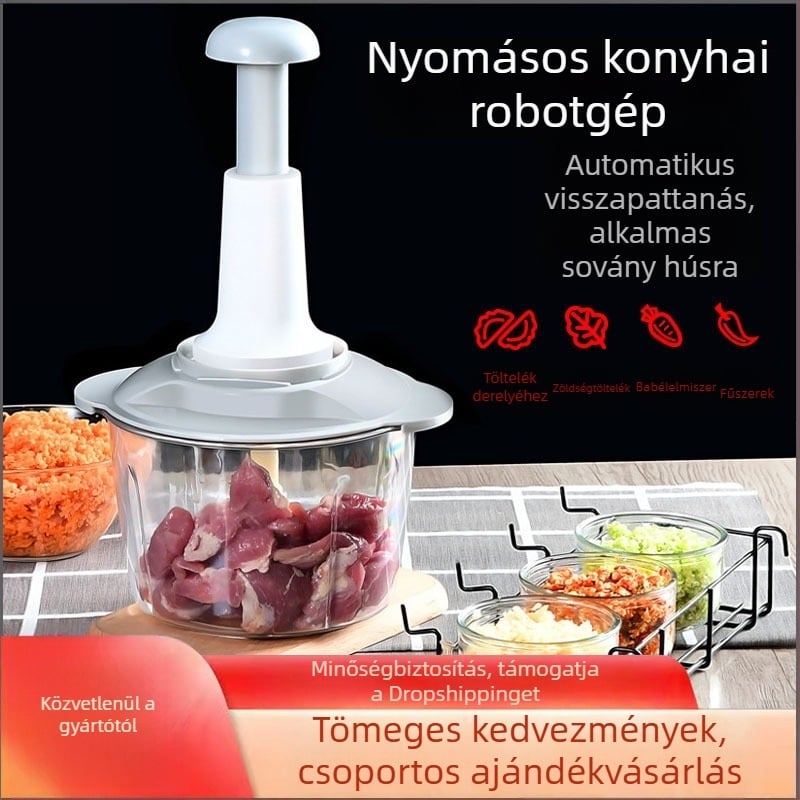 Kézi fokhagyma prés és zúzás – multifunkcionális konyhai eszköz, élelmiszer-minőségű műanyag
