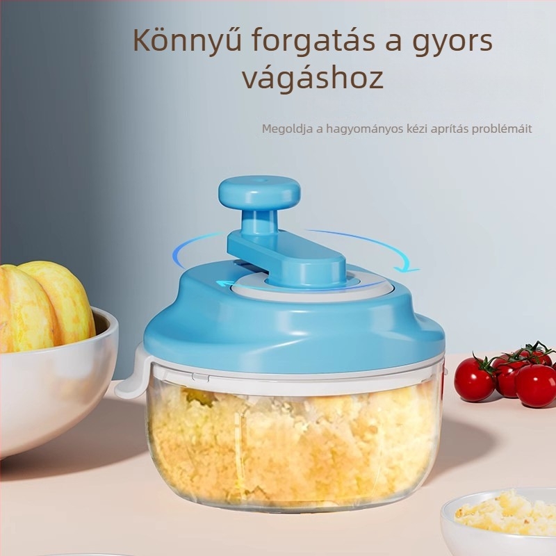 Kézi fokhagymanyomó, fokhagymaőrlő, daráló, aprító és hámozó eszköz