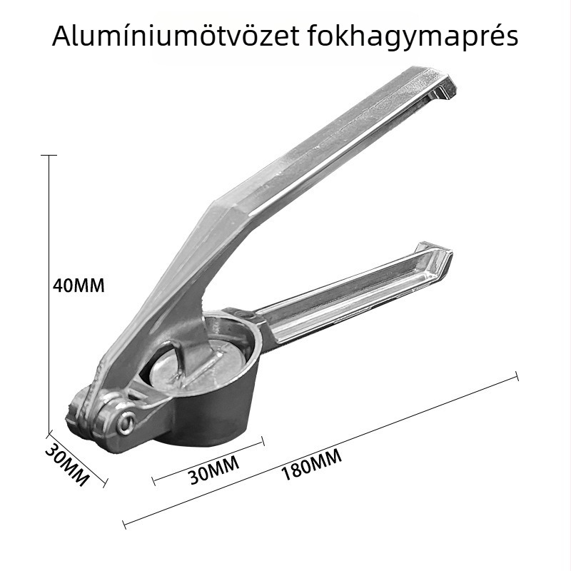 Kézi fokhagyma prés és hámozó, alumínium ötvözetből készült zúzó, konyhai eszköz