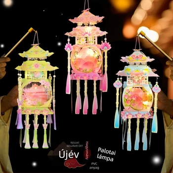 Kínai Újév lampionok, hordozható lámpák, gyerekek DIY kézműves kellékei fotózáshoz, dekoratív lógó lámpások az újévi standokhoz