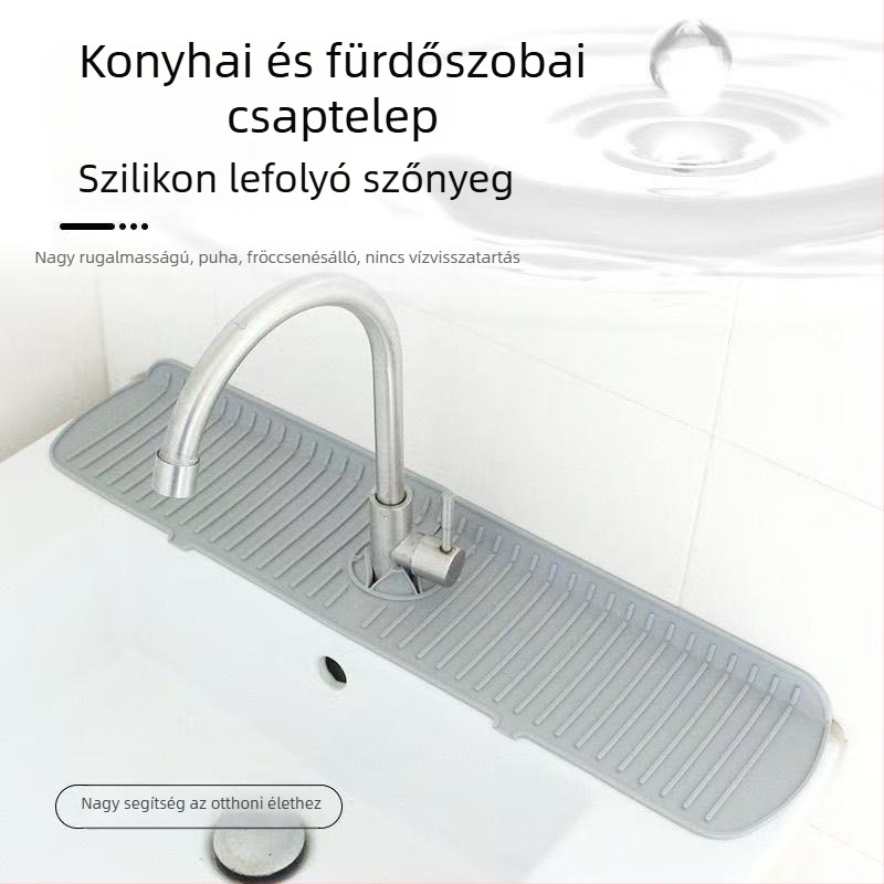Silikonból készült csaptelep alátét – konyhai mosogatóhoz, multifunkciós lefolyó alátét