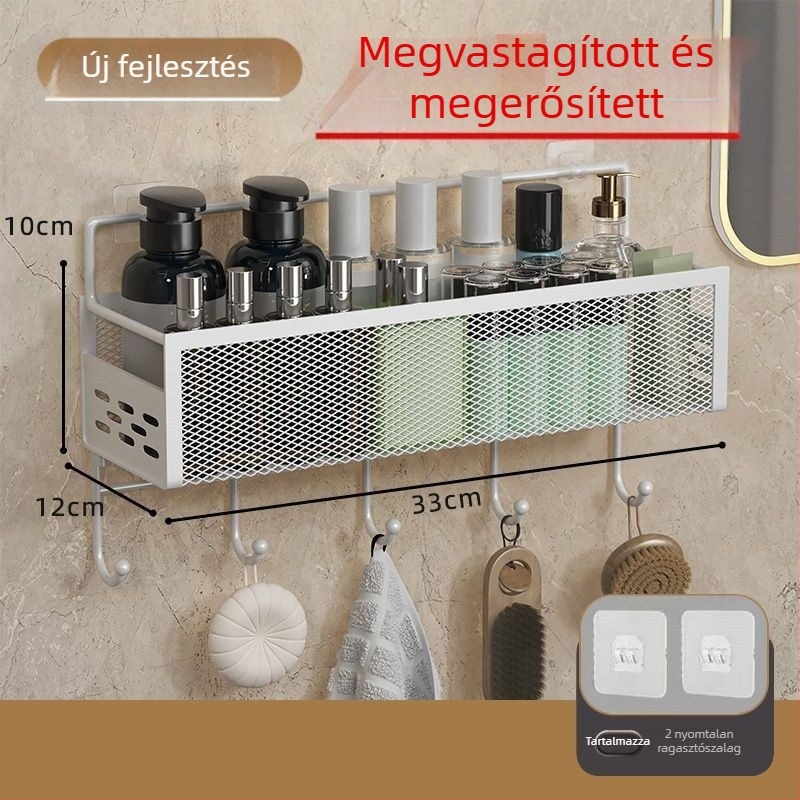 Fúrás nélküli konyhai falra szerelhető polc, eszközök rendező