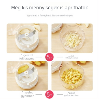 Mini kézi fokhagymaprés, fokhagymazúzó és univerzális konyhai vágóeszköz