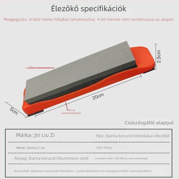 Kétoldalas fehér korund köszörűkő háztartási használatra, gyémánt abrazív élező konyhai és famegmunkáló késekhez
