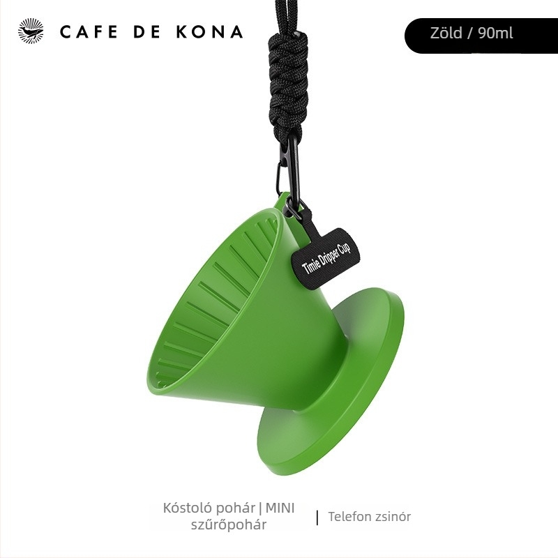 CAFEDE KONA Mini kávé kóstoló pohár, szűrő 3 az 1-ben – hordozható kézi kávé készítő pohár