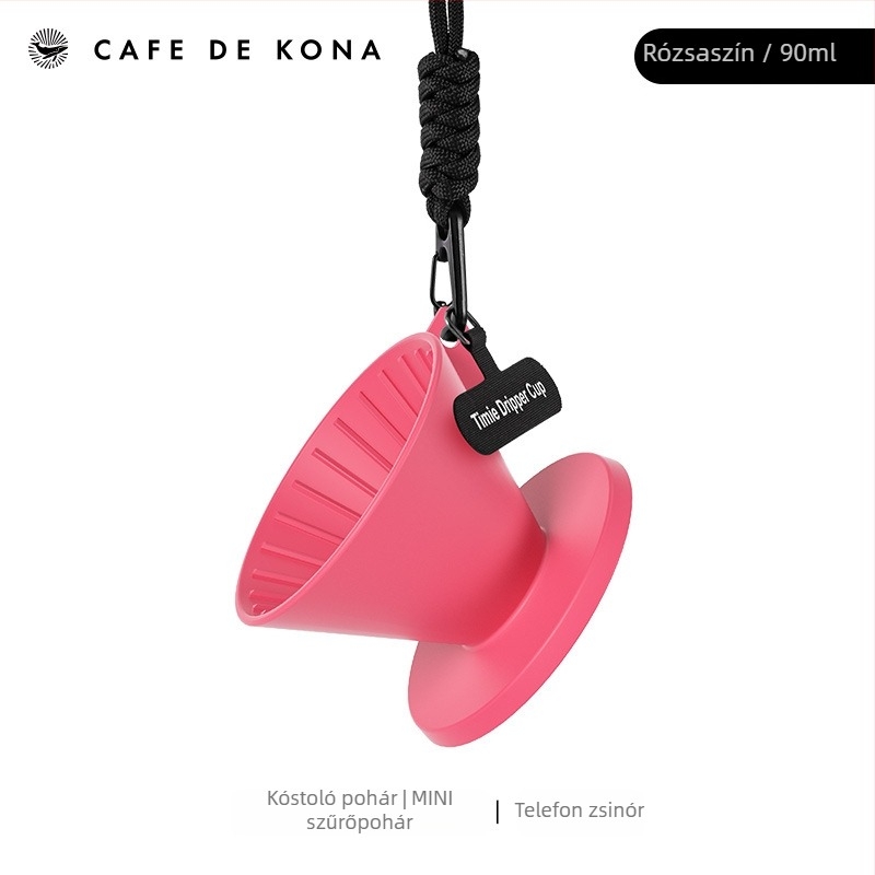 CAFEDE KONA Mini kávé kóstoló pohár, szűrő 3 az 1-ben – hordozható kézi kávé készítő pohár