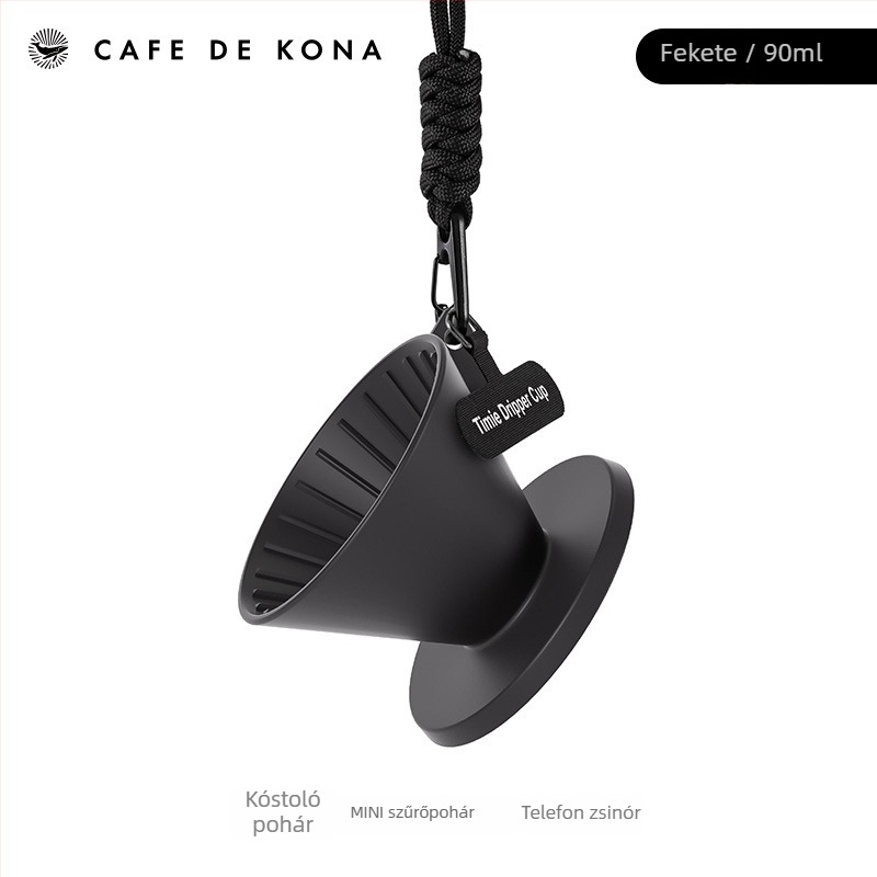 CAFEDE KONA Mini kávé kóstoló pohár, szűrő 3 az 1-ben – hordozható kézi kávé készítő pohár