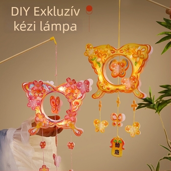 2026. ló éve: Világító kézi lámpás pillangó szélcsengővel – Gyermek DIY anyagkészlet