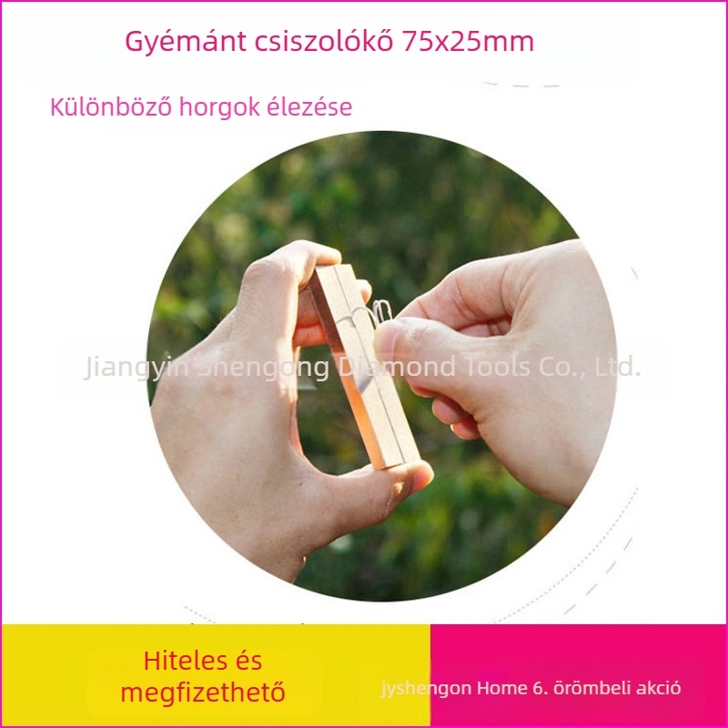 Hongda gyémánt élező kő, téglalap alakú, kétoldalas, 400/1000 szemcse, horogok és csipeszek élezésére