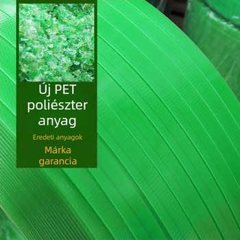 1608-as műanyag‑acél csomagoló szalag, kézi, zöld, PET csomagoló szalag