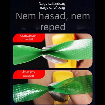 1608-as műanyag‑acél csomagoló szalag, kézi, zöld, PET csomagoló szalag