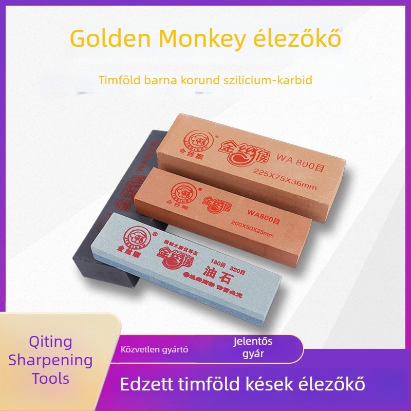 Golden Monkey késélező kő – konyhai és kültéri használatra, barna korund, vízben használható kő