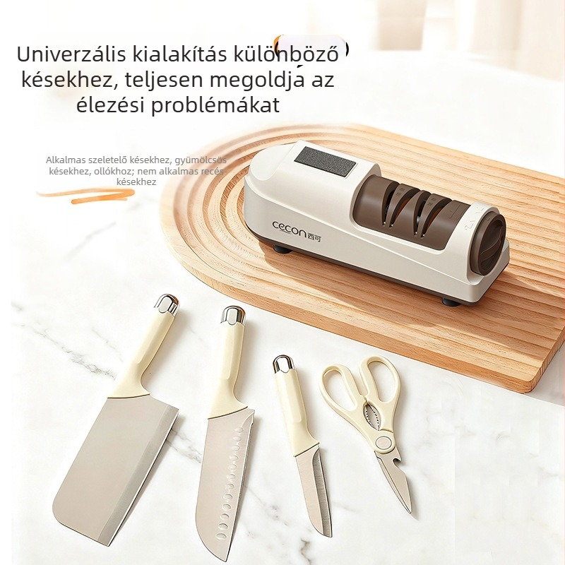 Westco elektromos késélező otthoni használatra, kompakt konyhai élezőgép gyors élezéshez