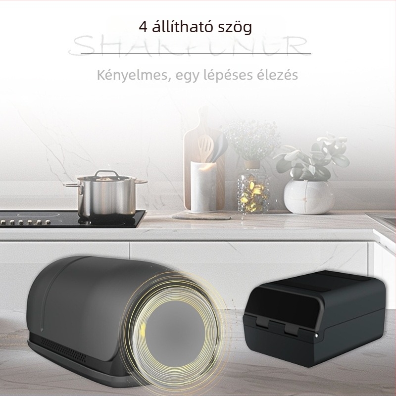 Elektromos görgős élező kerek újratölthető élezőkővel és cserélhető élezőlapokkal