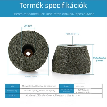 Megvastagított kőcsiszoló kerék gyémánttal gránit és kő számára, polírozó korong, zöld szilícium-karbid