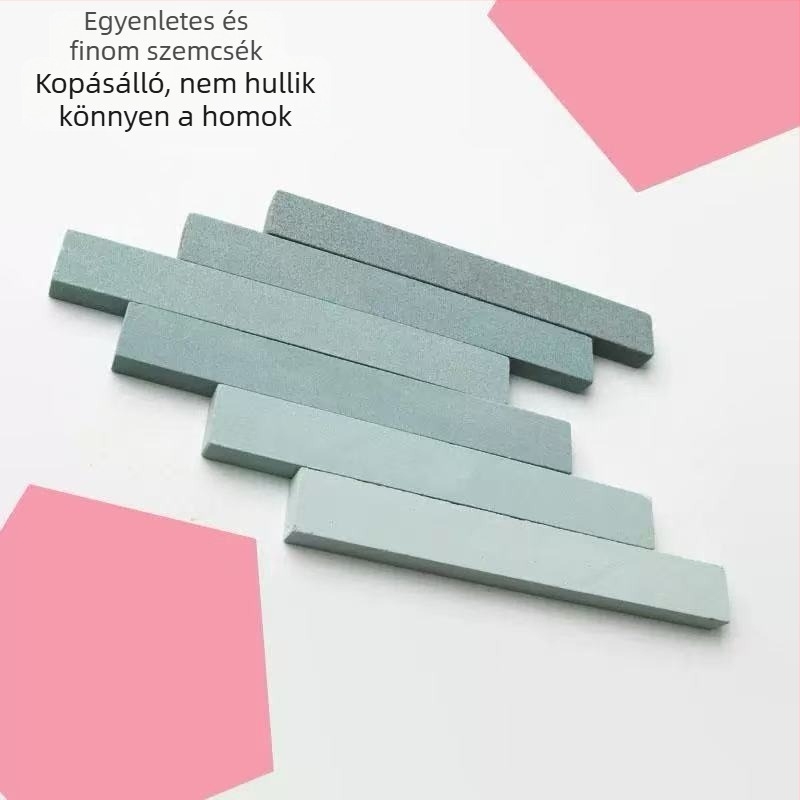 Zöld SiC professzionális élező kő otthoni használatra, konyhai késekhez olajos kő, ultra finom polírozás, méretek 150×20×10 mm