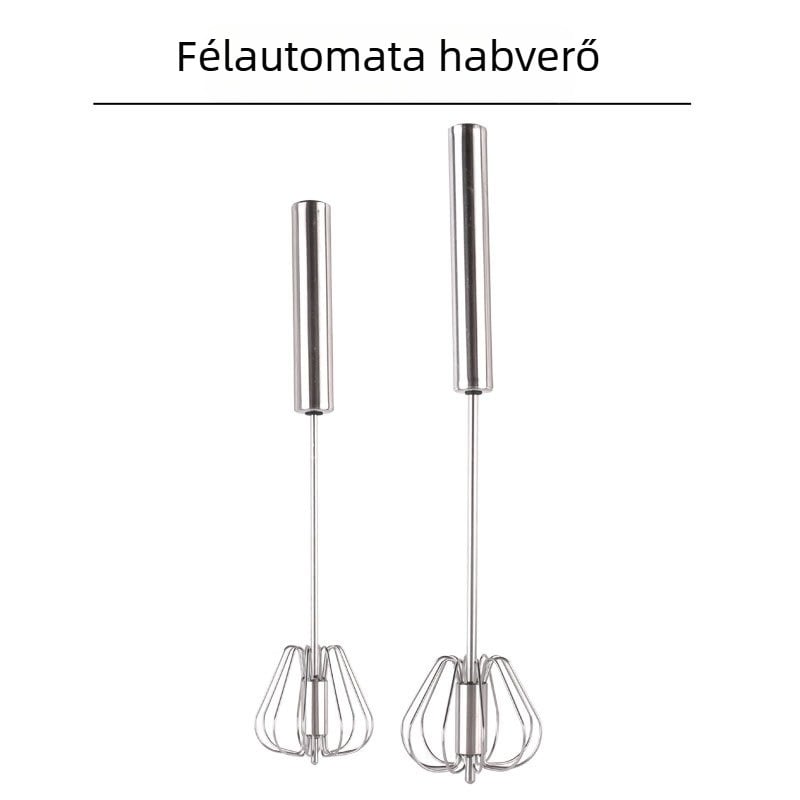 Rozsdamentes acélból készült félautomata kézi forgó tojáshabverő és krémkeverő, otthoni használatra