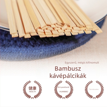 Egyszer használatos bambusz kávékeverő pálcák gömbfejű kivitelben, egyesével csomagolt, hosszúság: 11 cm, 14 cm és 18 cm