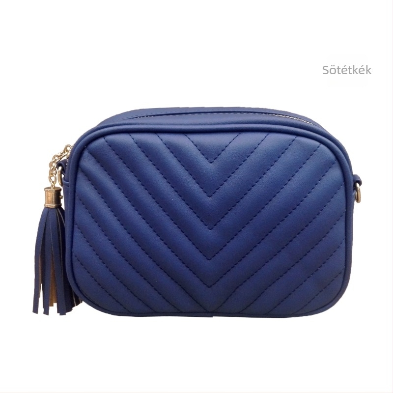 Női crossbody táska láncos vállpánttal, hímzett bojtokkal, PU anyagból, kis négyzetes kivitel