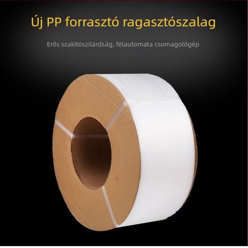 Új, áttetsző PP csomagoló szalag, teljesen automata és félautomata gépekhez; kötöző szalag; kézi forró olvadó szalag; műanyag csomagoló szalag.