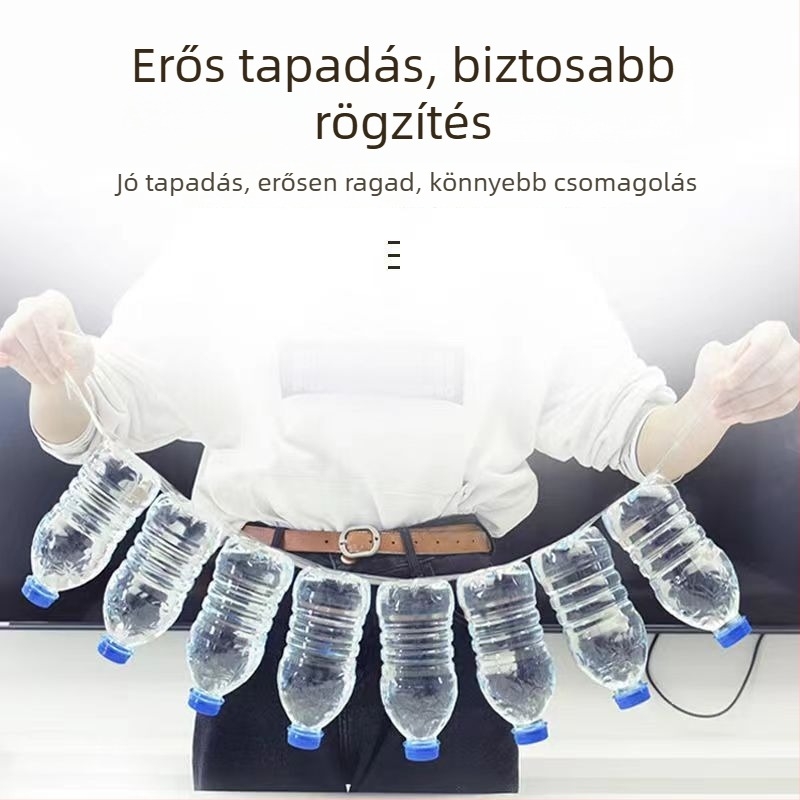 Fehér átlátszó csomagoló szalag, nagy tekercs, erős ragasztó a záráshoz