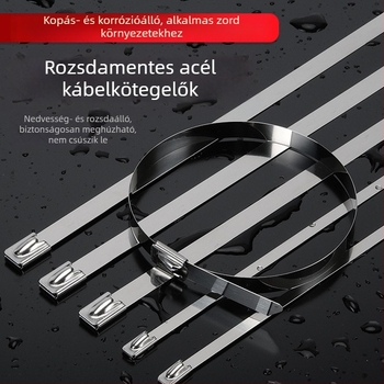 4,6 mm rozsdamentes acél kábelzáró, önzáró, vágás nélkül, ellenálló magas hőmérsékletnek 488°C-ig