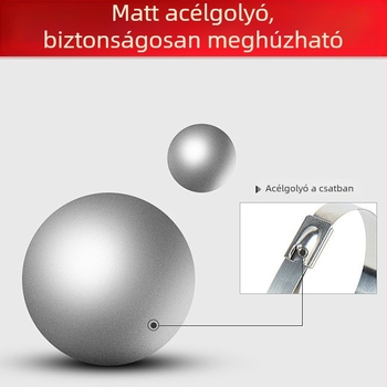 4,6 mm rozsdamentes acél kábelzáró, önzáró, vágás nélkül, ellenálló magas hőmérsékletnek 488°C-ig