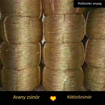Arany színű poliészter kötél hulladékpapír tömörítéses csomagolásához, üvegházi lamináláshoz, nehéz terhelésű kötöző kötél tekercsben