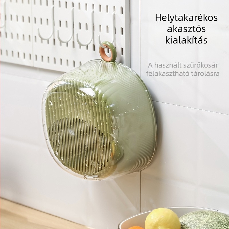 Konyhai vastagított, kétszintes leszívó kosár - zöldségek és gyümölcsök mosására, szűrőkosár