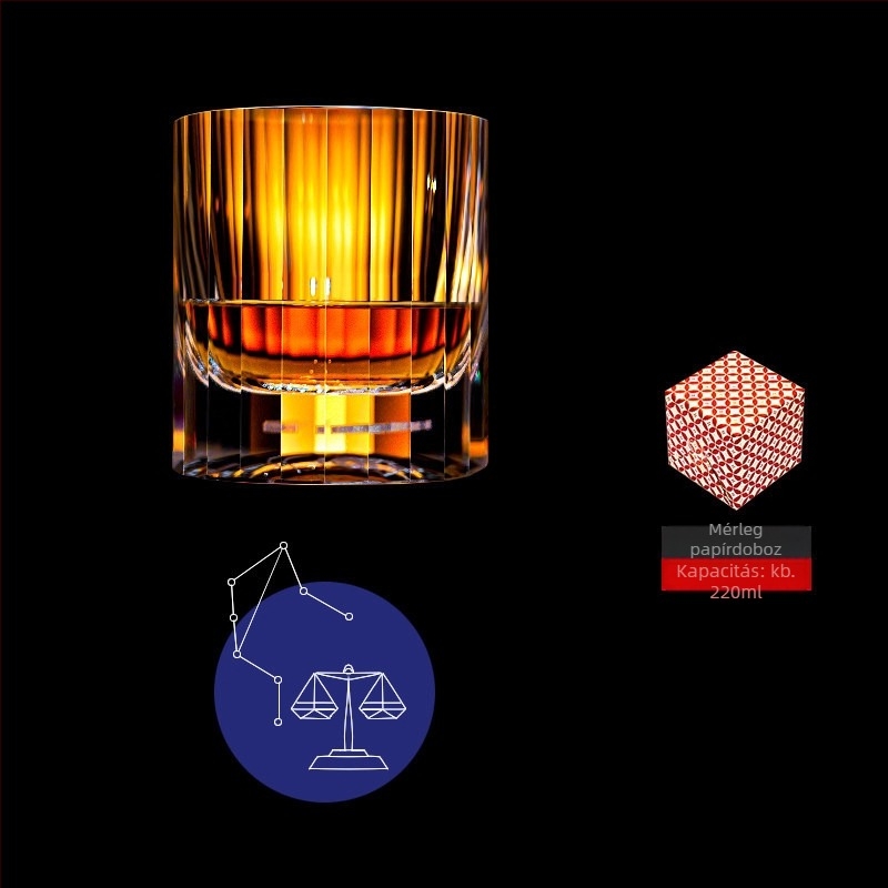 K9 kristály ólomüveg whisky pohár, európai stílusú, konstelláció mintával, kreatív likőrös pohár
