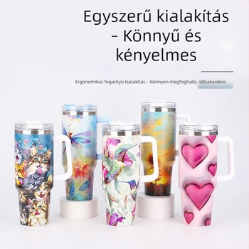 Kézben tartható termosz pohár, belső 304 rozsdamentes acél, külső 201 rozsdamentes acél, nagy kapacitású 40 oz, személyre szabható nyomtatás