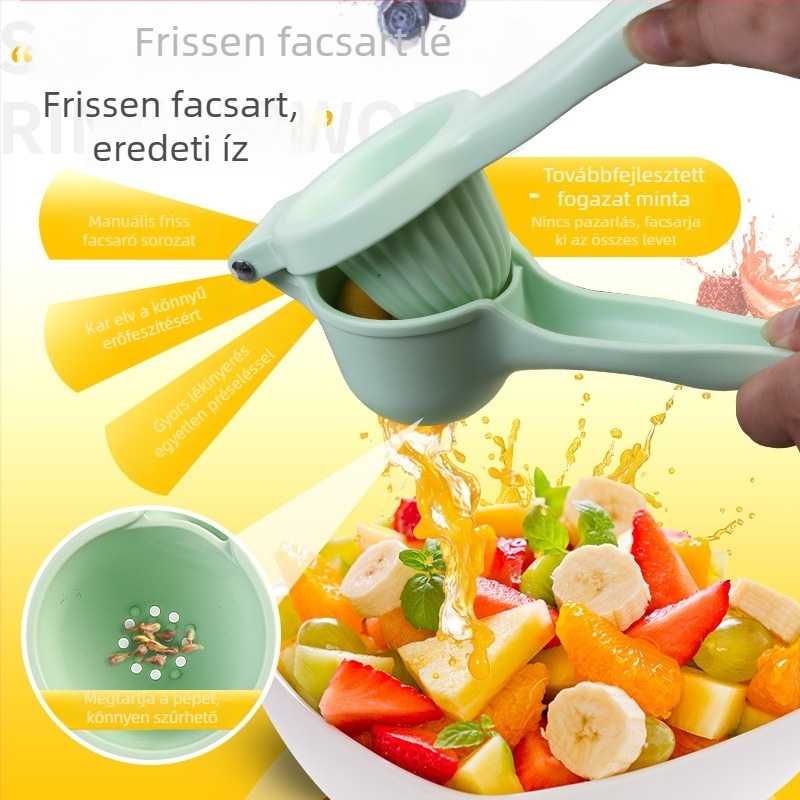 Háztartási kézi citromfacsaró – hordozható, kompakt citrusfacsaró citromhoz és narancshoz