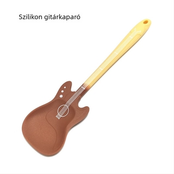 Gitár-stílusú, egy darabból álló szilikon spatula sütéshez és vaj keveréséhez, hőálló