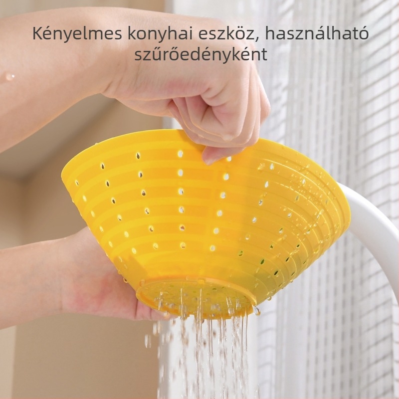 Szilikon zöldségmosó kosár lefolyóval – saláta és savanyúkáposzta mosására