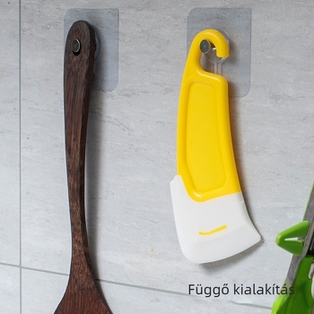 Japán stílusú szilikon spatula fazék aljának tisztítására, magas hőmérsékletnek ellenálló, edények és serpenyők mosásához