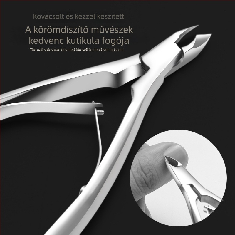 Orosz stílusú körömágyvágó olló, rozsdamentes acélból, prémium manikűrkészlet dupla heggyel