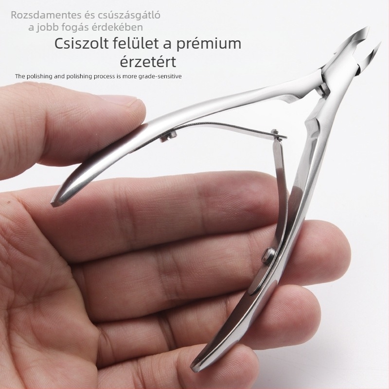 Orosz stílusú körömágyvágó olló, rozsdamentes acélból, prémium manikűrkészlet dupla heggyel