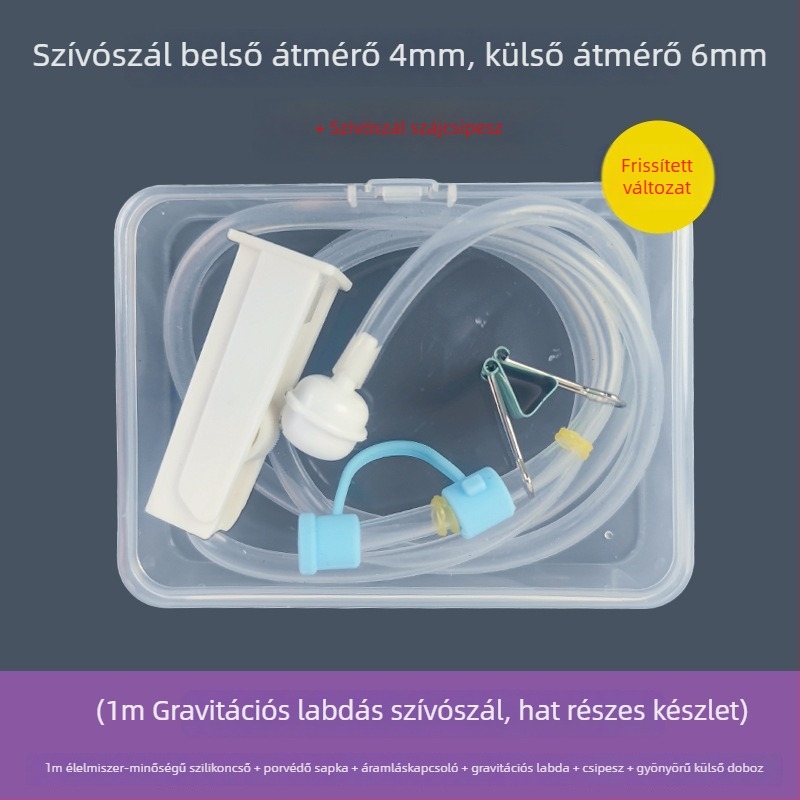 Autóhoz tervezett gravitációs golyós szívócső, extra hosszú, élelmiszer-minőségű szilikoncsővel a biztonságos iváshoz vezetés közben