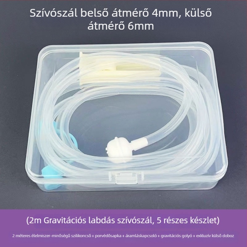 Autóhoz tervezett gravitációs golyós szívócső, extra hosszú, élelmiszer-minőségű szilikoncsővel a biztonságos iváshoz vezetés közben